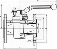xs41pt衬氟旋塞阀 结构图 / 尺寸图